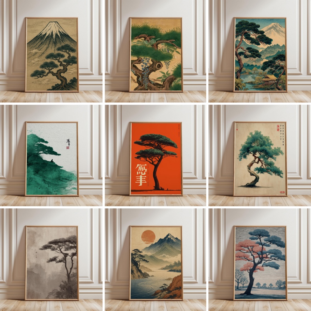 Japanese Zen Lifestyle - Mount Fuji Japanse landschap poster Ukiyo