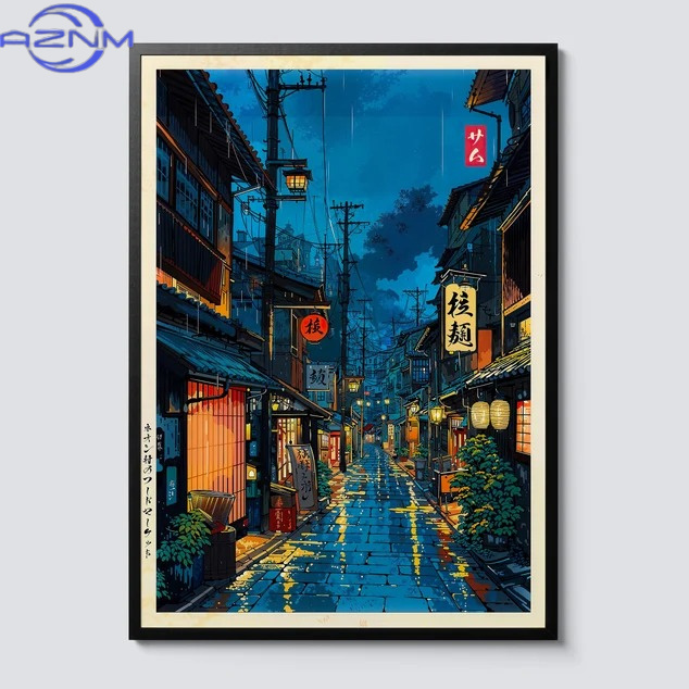 Japanese Tokyo Lifestyle - AZNM Japanse Tokyo Theehuis Cartoon Canvas
