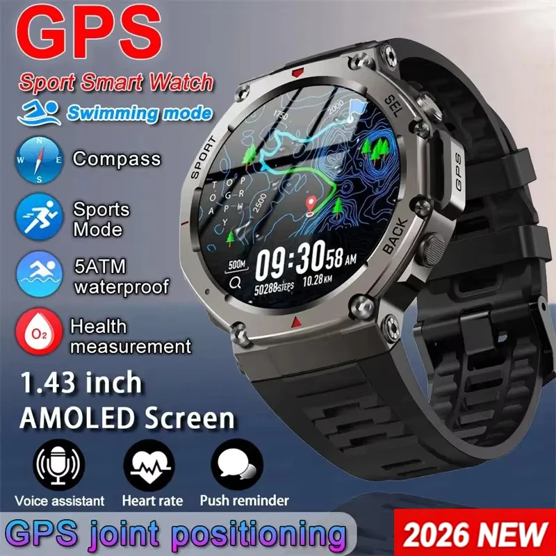 Japanese Active Lifestyle - Smartwatch voor heren met GPS, AMOLED