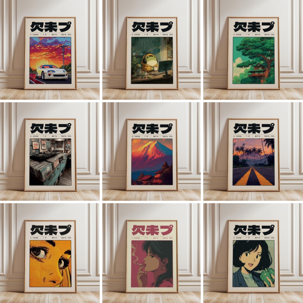 Japanese Tokyo Lifestyle - Retro Tokyo Vaporwave Popcultuur Posters Japanse