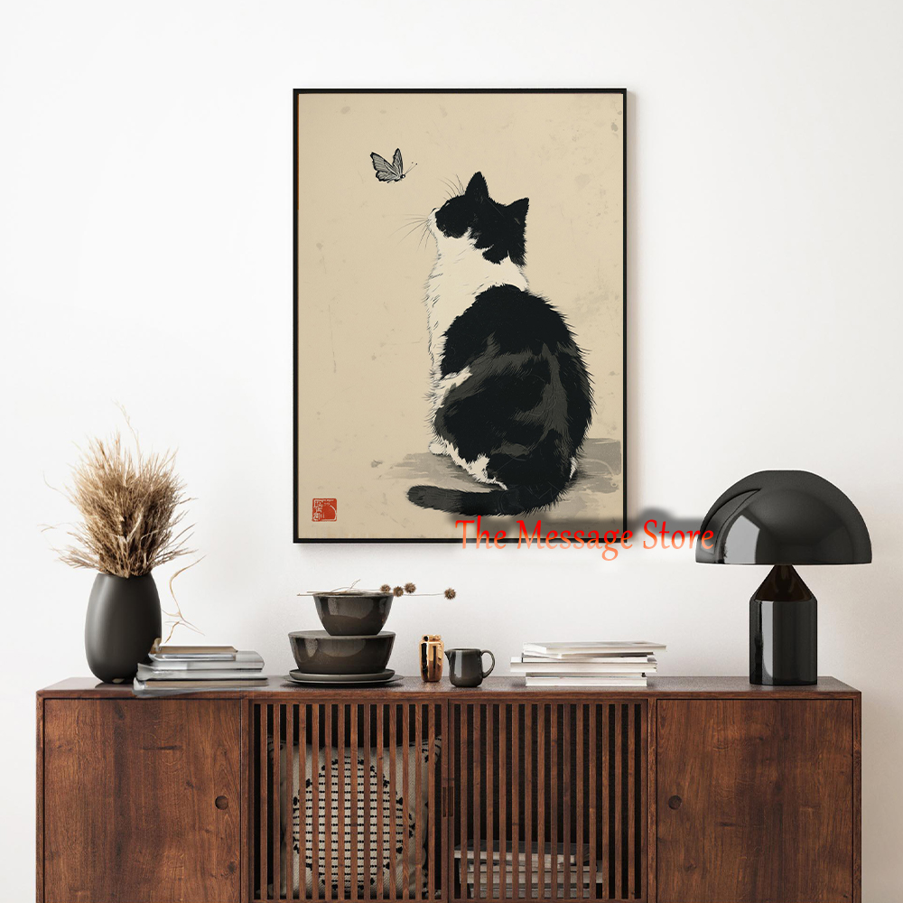 Zwarte Koe Kat Japanse Minimal - Japanese Zen Lifestyle recensie en prijs